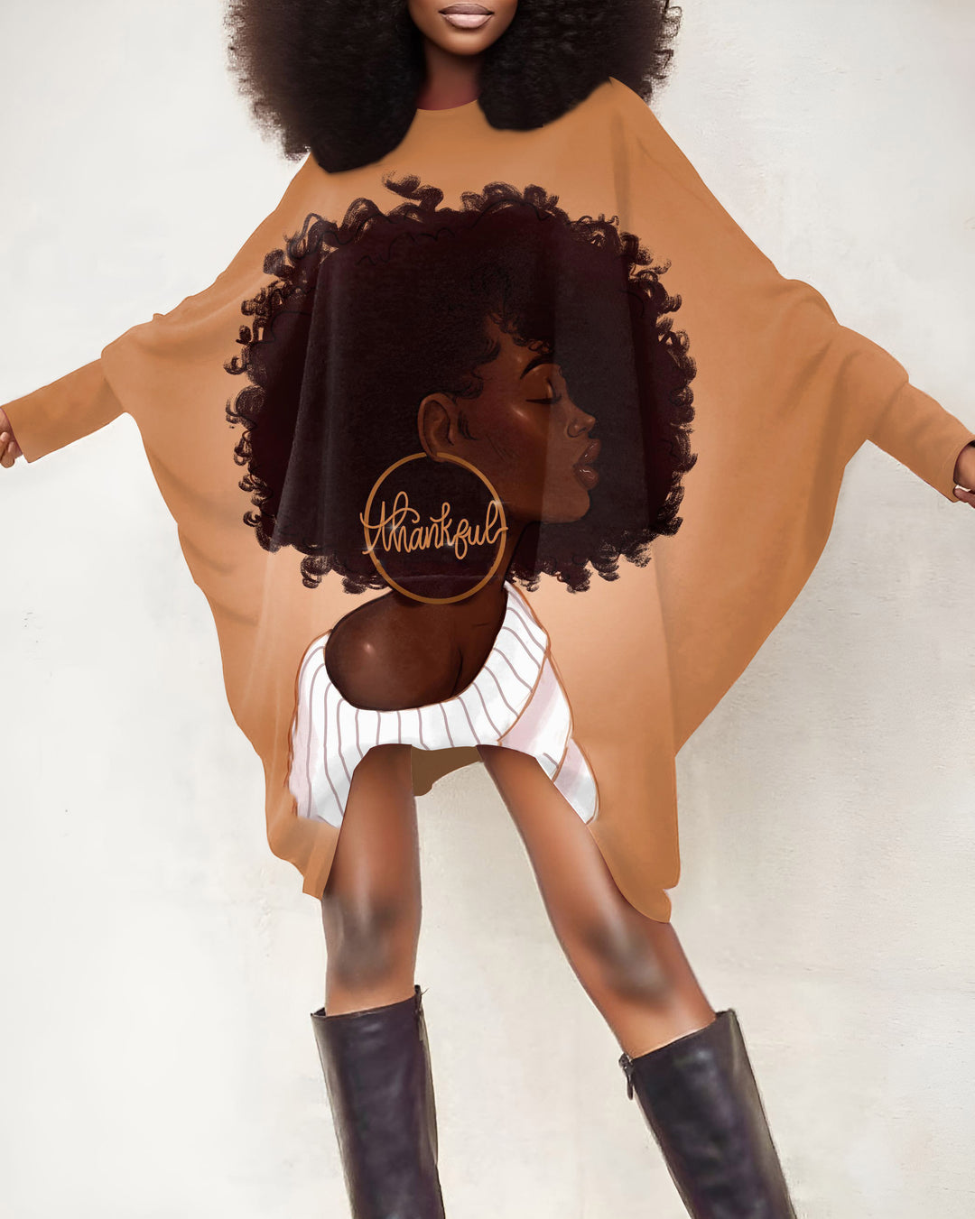 Thankful Afro Girl Oversized Tunic