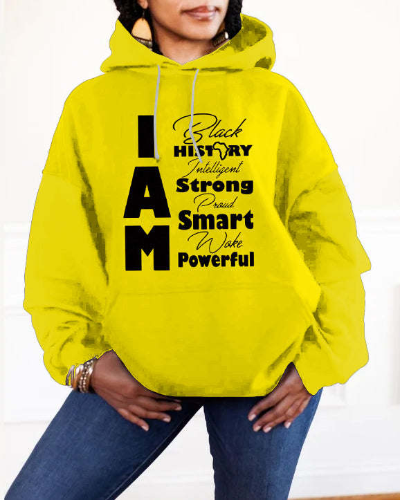 I Am Whole Vibe Letter Print Unisex Long-sleeved Hoodie
