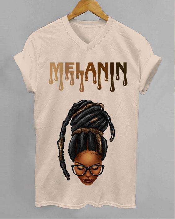 Melanin Brown Girl V-neck Short Sleeve Tshirt