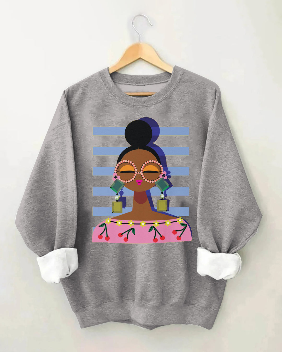 Fashionable And Fun Crew Neck Long Sleeve Casual Print Sweatshirt