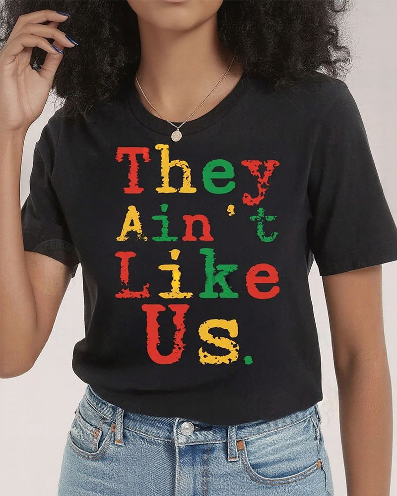 They Ain’t Like Us Crew Neck Short Sleeve Cotton T-shirt