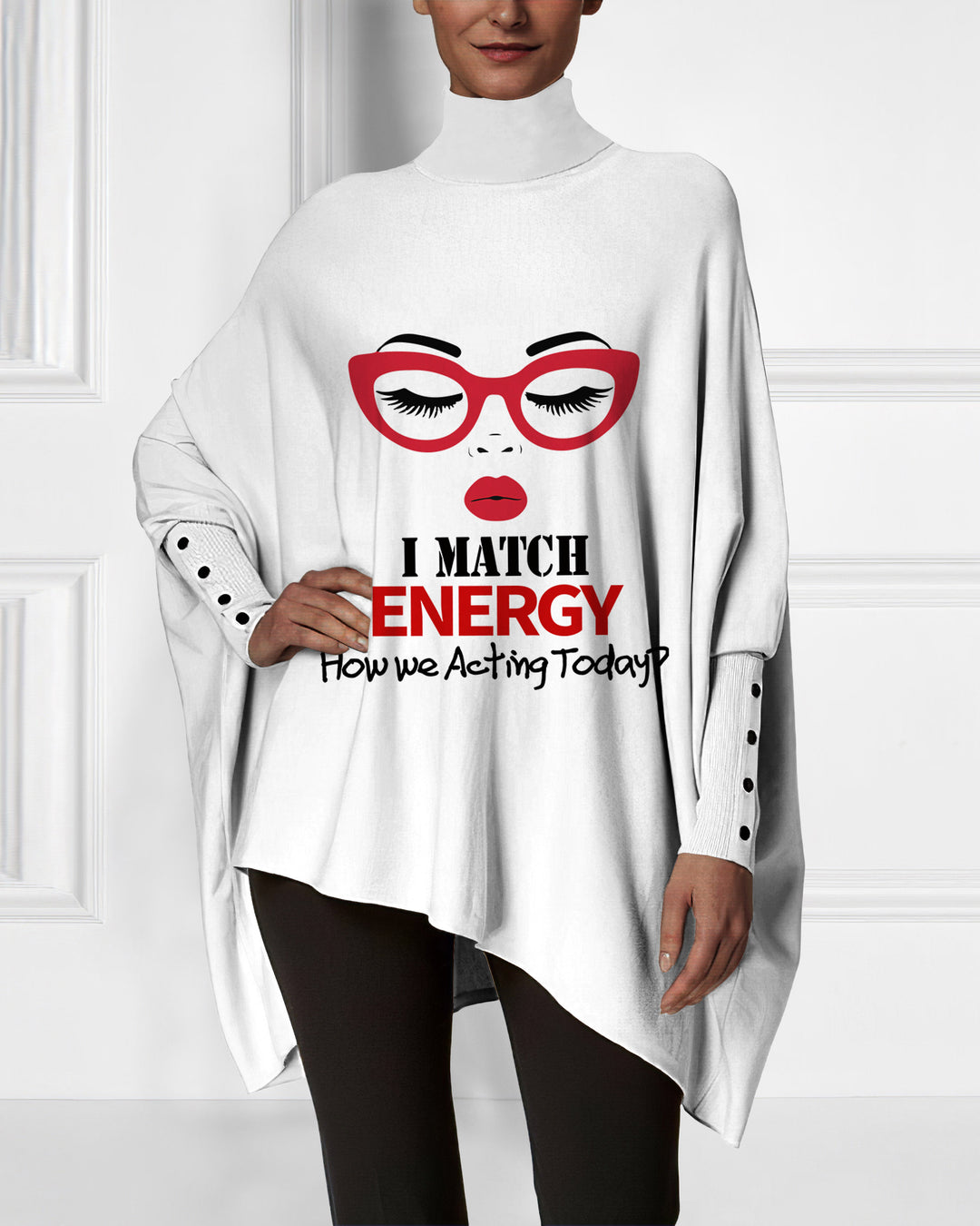 I Match Energy Irregular High Neck Top