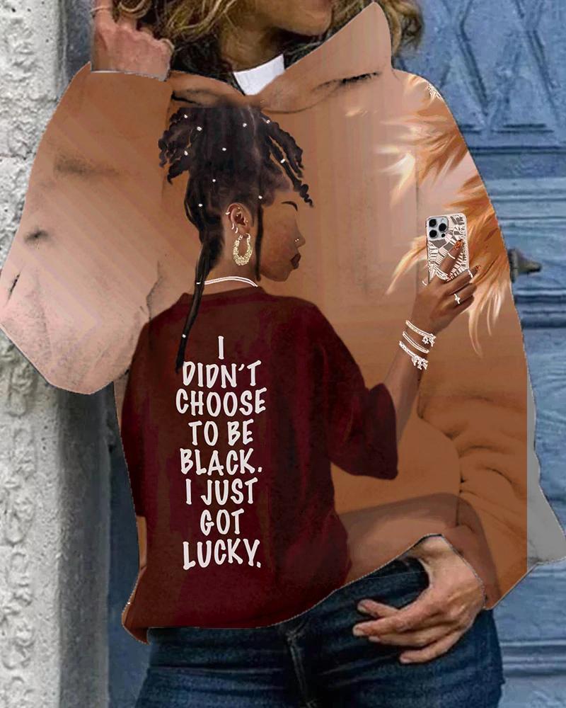 Brown Girl Got Lucky Long Sleeve Hoodie