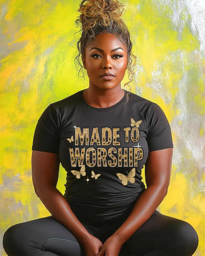 Made to Worship Crew Neck Short Sleeve Cotton T-shirt