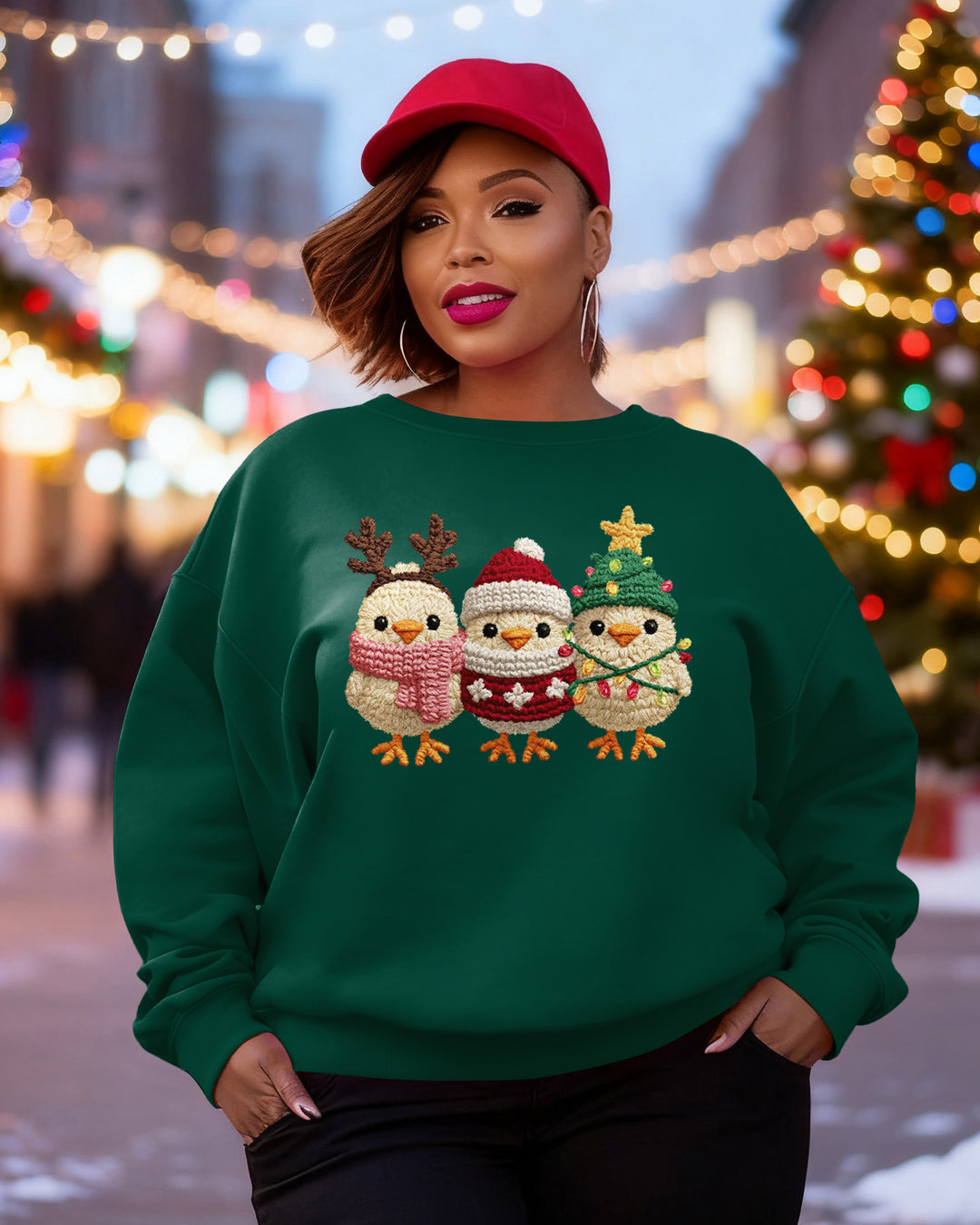Christmas Fun Chick Crewneck Long Sleeve Sweatshirt