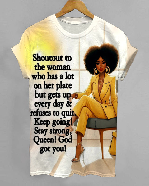 Stay Strong Queen Crew Neck Short Sleeve T-shirt