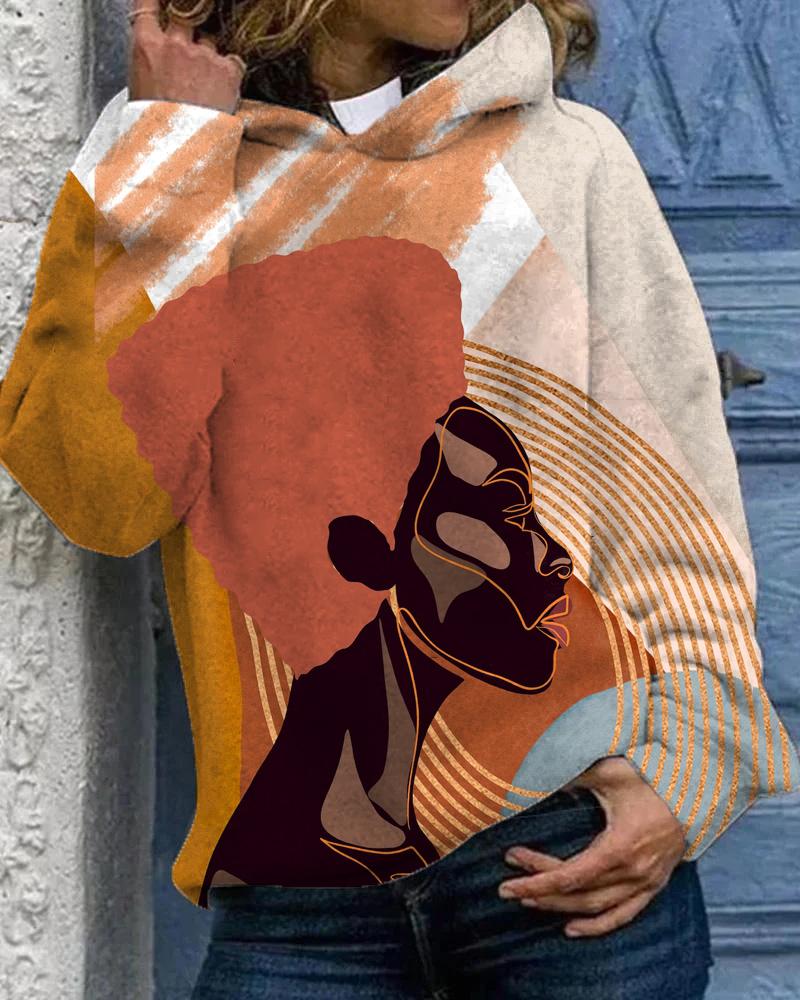 Artistic Statement Black Girl Print Women's Hoodie