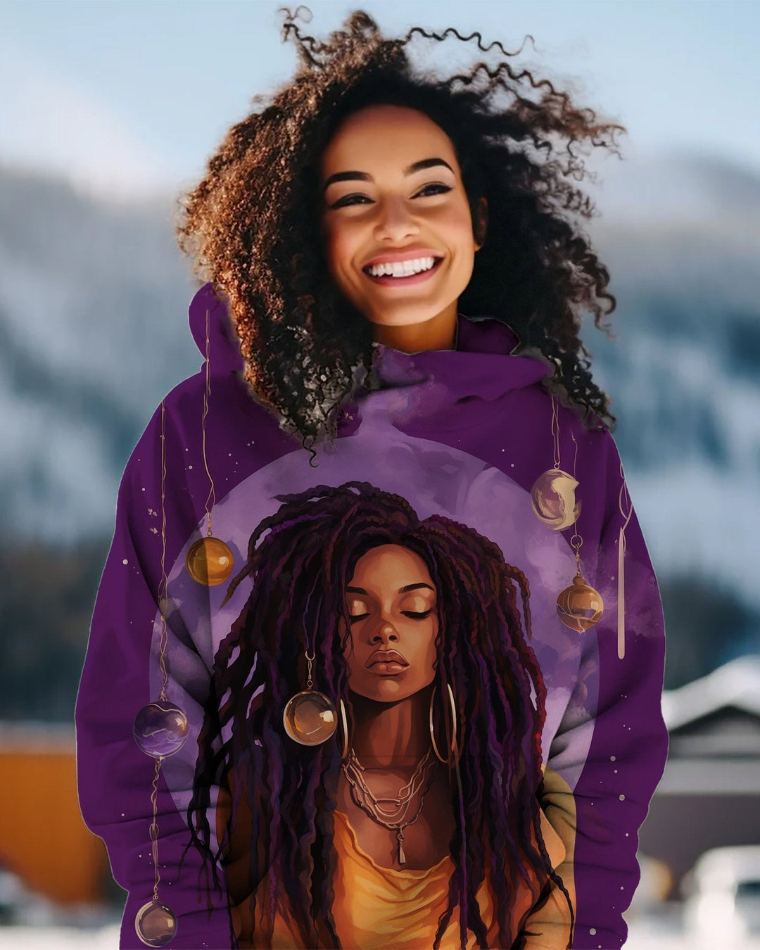 Women's Personalized Dreadlock Cool Girl Long Sleeve Pullover Hoodie