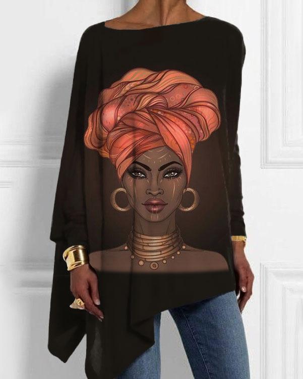 African Tribal Princess Irregular Top