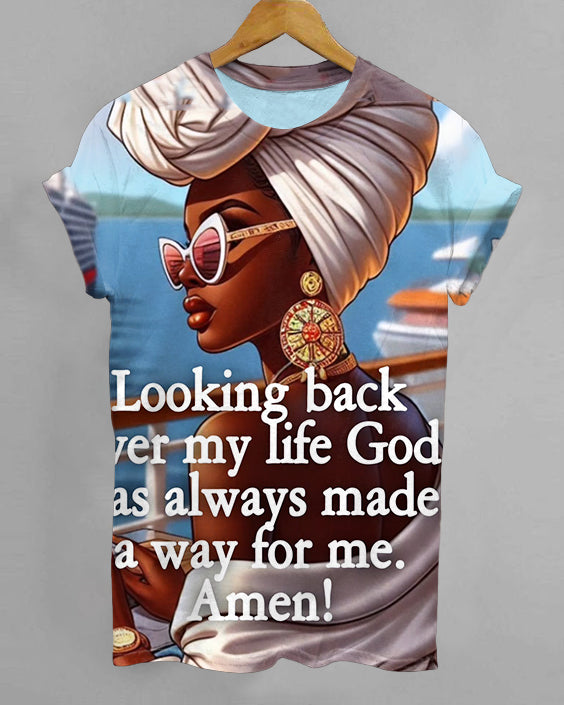 God Made A Way for Me Crew Neck Short Sleeve T-shirt