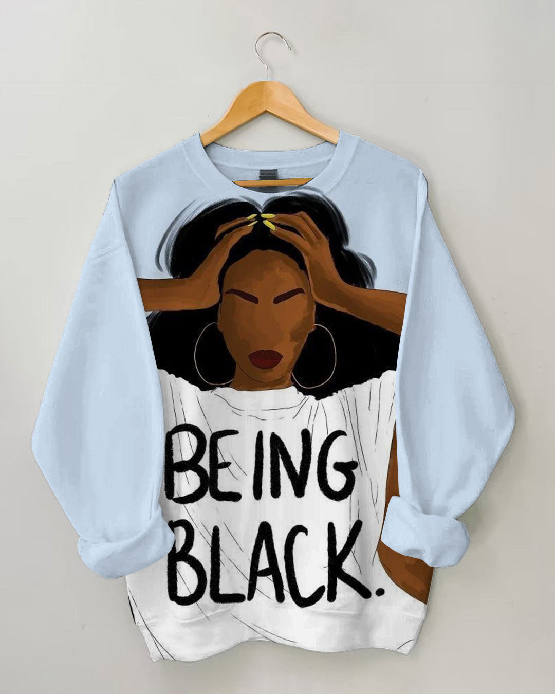 Being Black Print Long Sleeve Sweatshirt