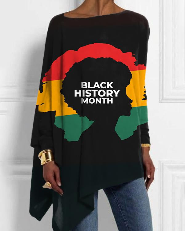 Afro Girl Black History Month Irregular Top