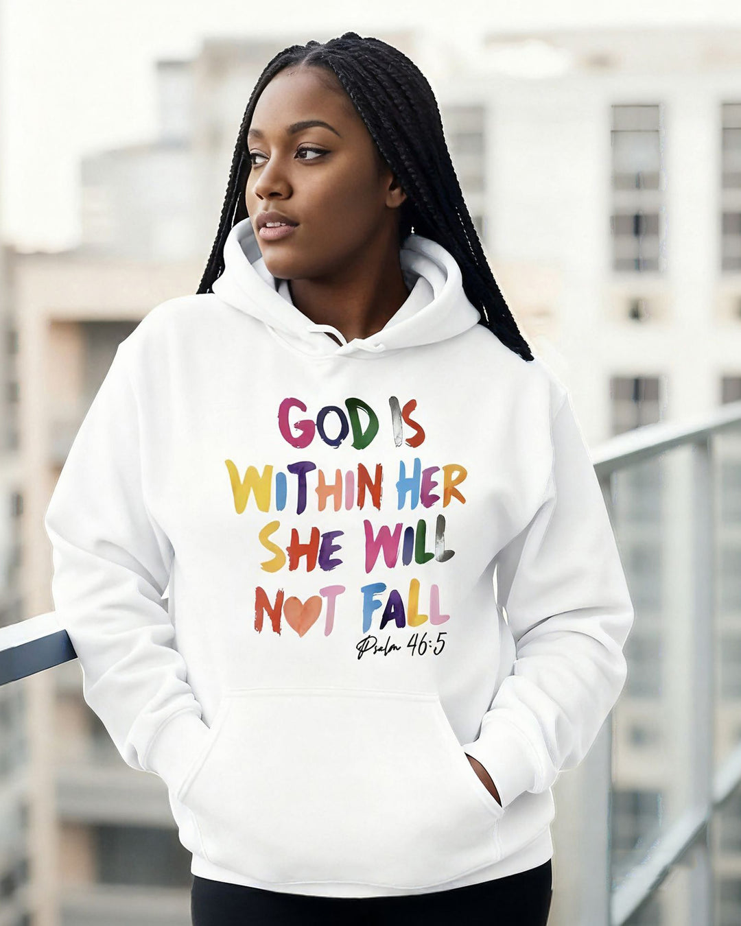 GOD IS WITHIN HER SHE WILL NOT FALL Long-sleeved Hoodies