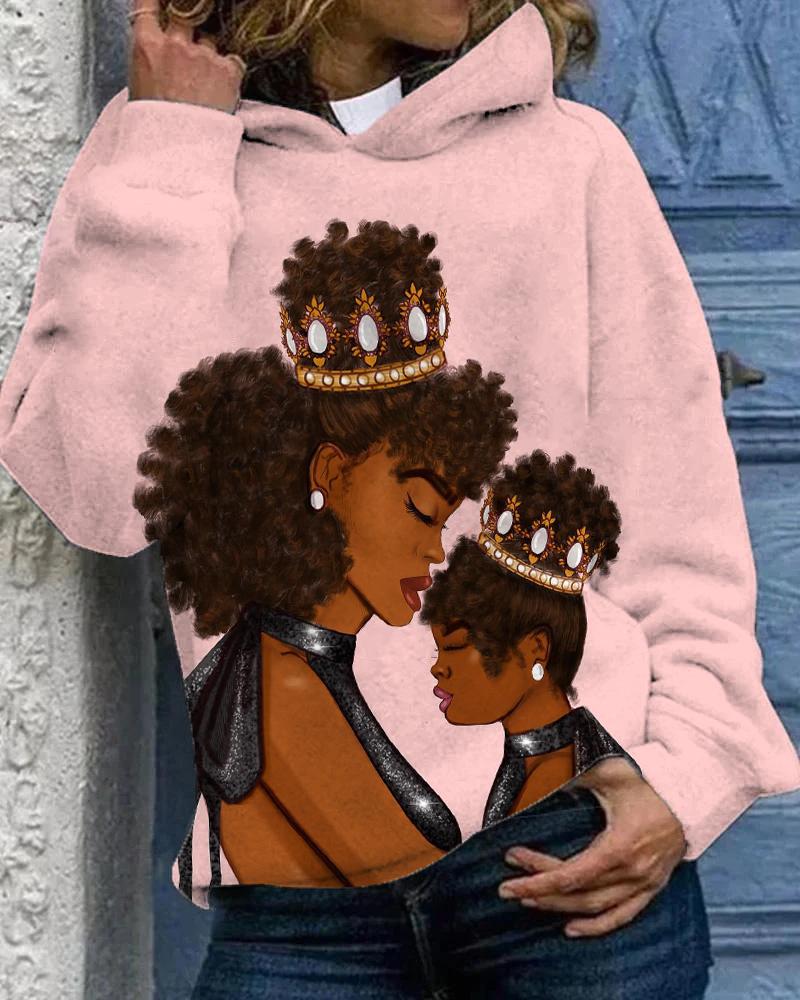 Black Mom Love Long Sleeve Hoodie
