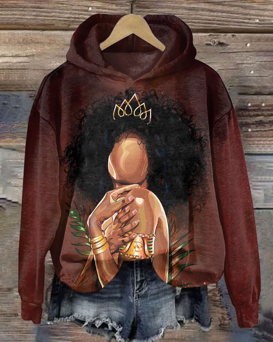 Honour and Appreciate You Cartoon Prints Long Sleeve Hoodie