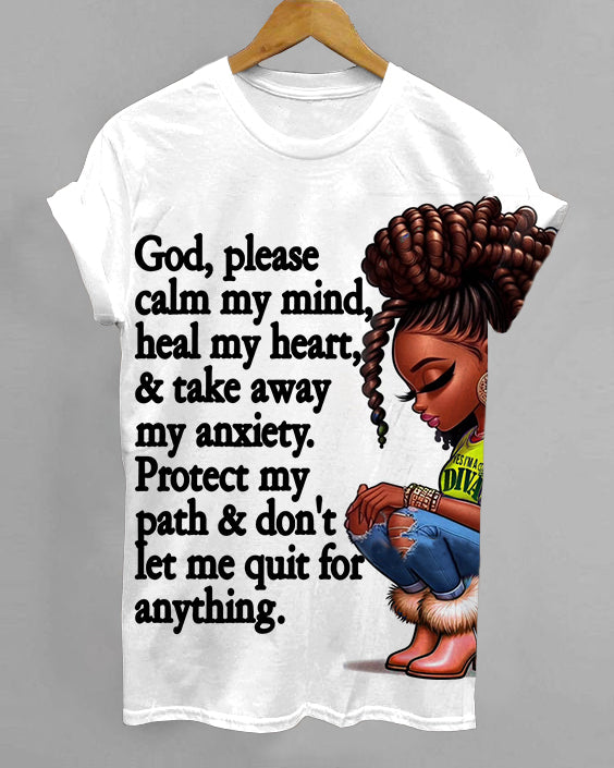 Gods Calm My Mind Crew Neck Short Sleeve T-shirt