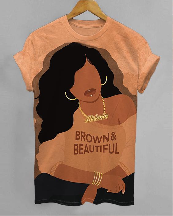 Brown and Beautiful Unisex Short Sleeve Tshirt
