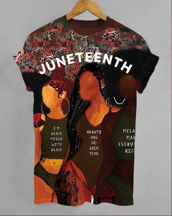 Melanin Juneteenth Crew Neck Short Sleeve T-shirt