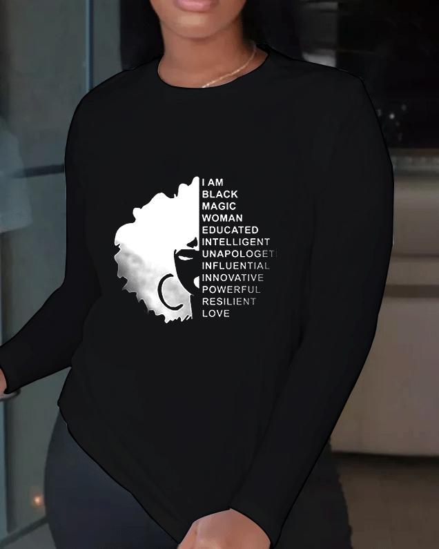 I Am Black Woman Long Sleeve T-shirt