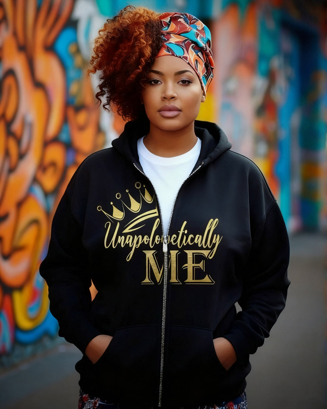 Woman Unapologetically Me Casual Long Sleeve Zip-Up Hoodies