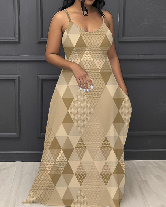 Classic Check V-Neck Pocket Cami Dress