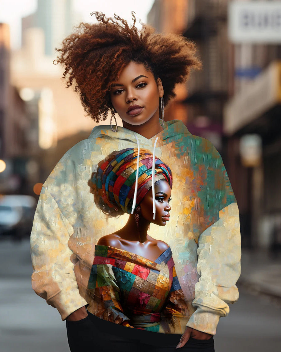 Tableau Africains Woman Art Long-sleeved Hoodie