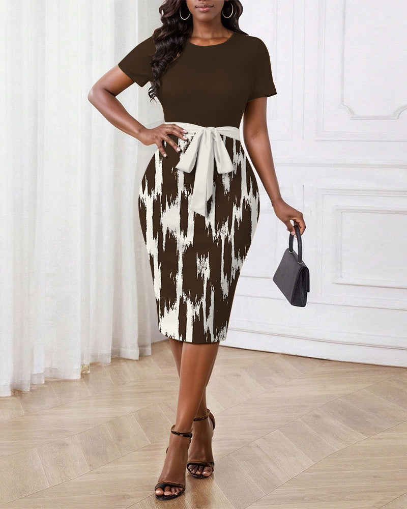 Women's Simple prints Slim Fit Dress