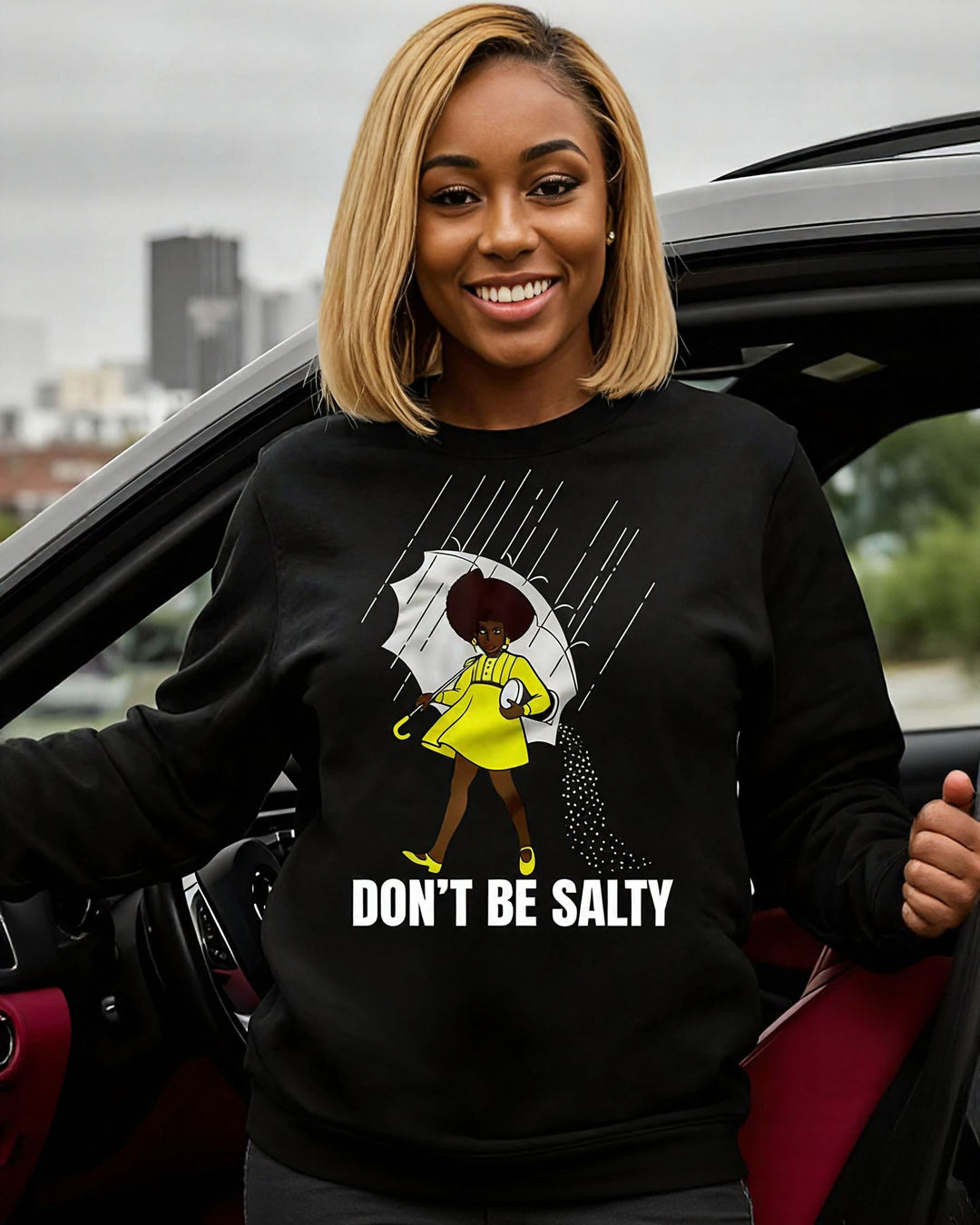 Don't Be Salt Print Crewneck Long Sleeve Sweatshirt