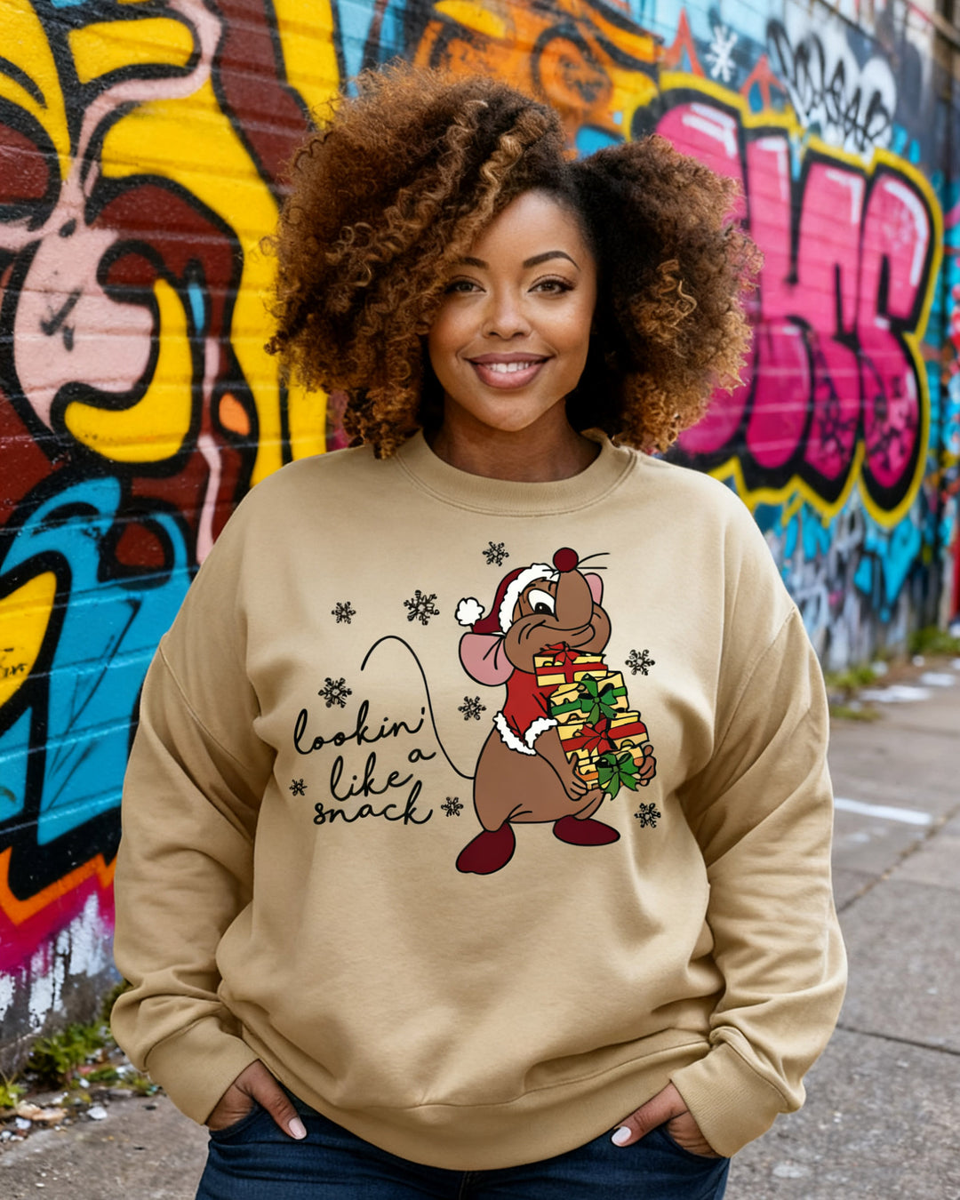 Christmas Looking Like A Snack Crewneck Long Sleeve Sweatshirt