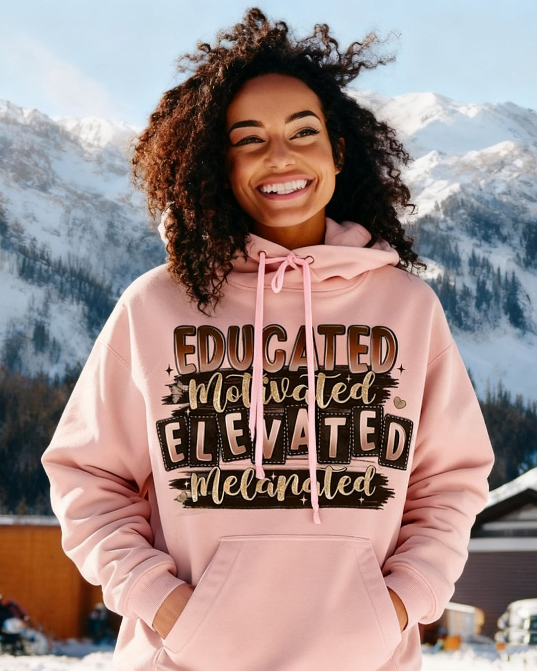 Elevated Melanated Educated Motivated Long Sleeve Hoodies