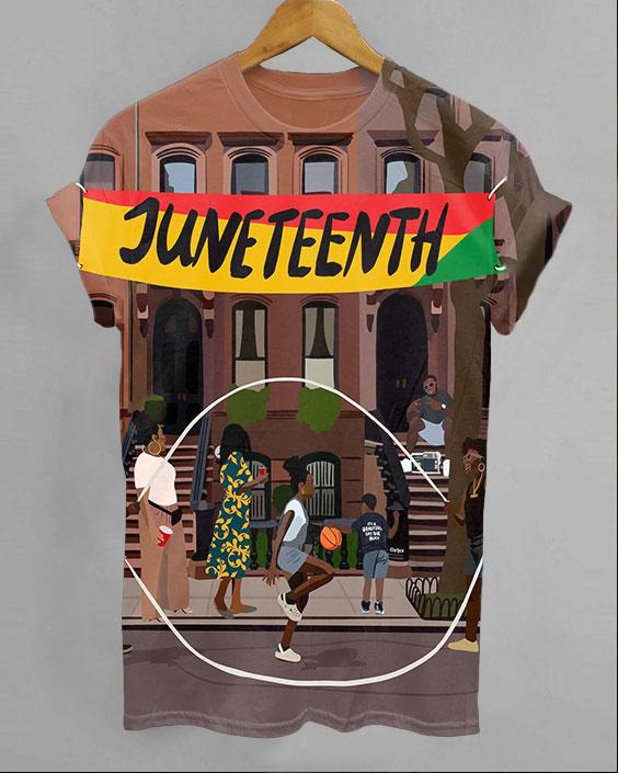 Juneteenth Campus Illustration Unisex Short Sleeve Tshirt