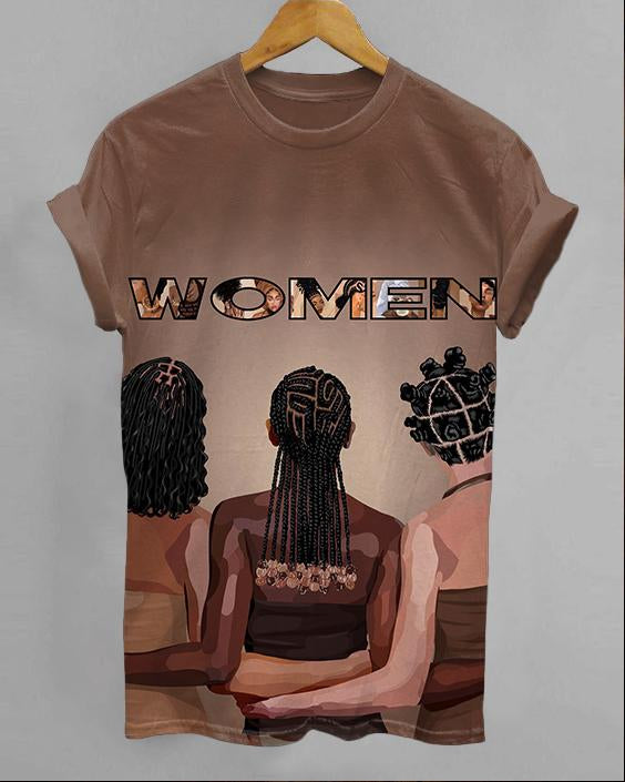 Brown Women Side By Side Short Sleeve Tshirt