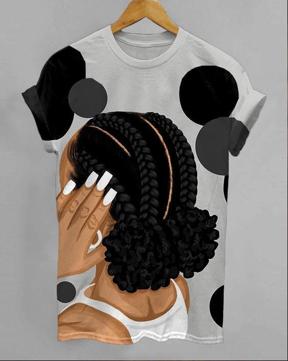 Braid Manicure for Black Women Short Sleeve Tshirt