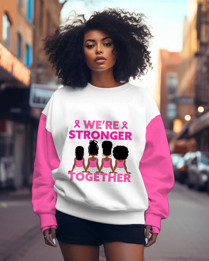 Daily Simple Stronger Together Print Long-sleeved Sweater