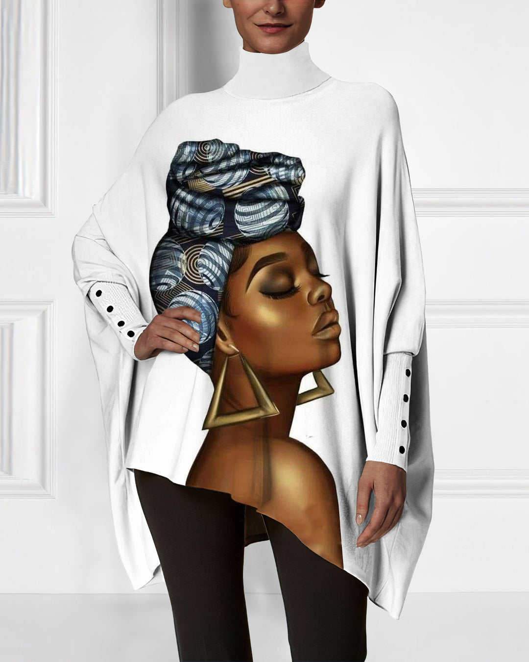 African Beauty Irregular High Neck Top