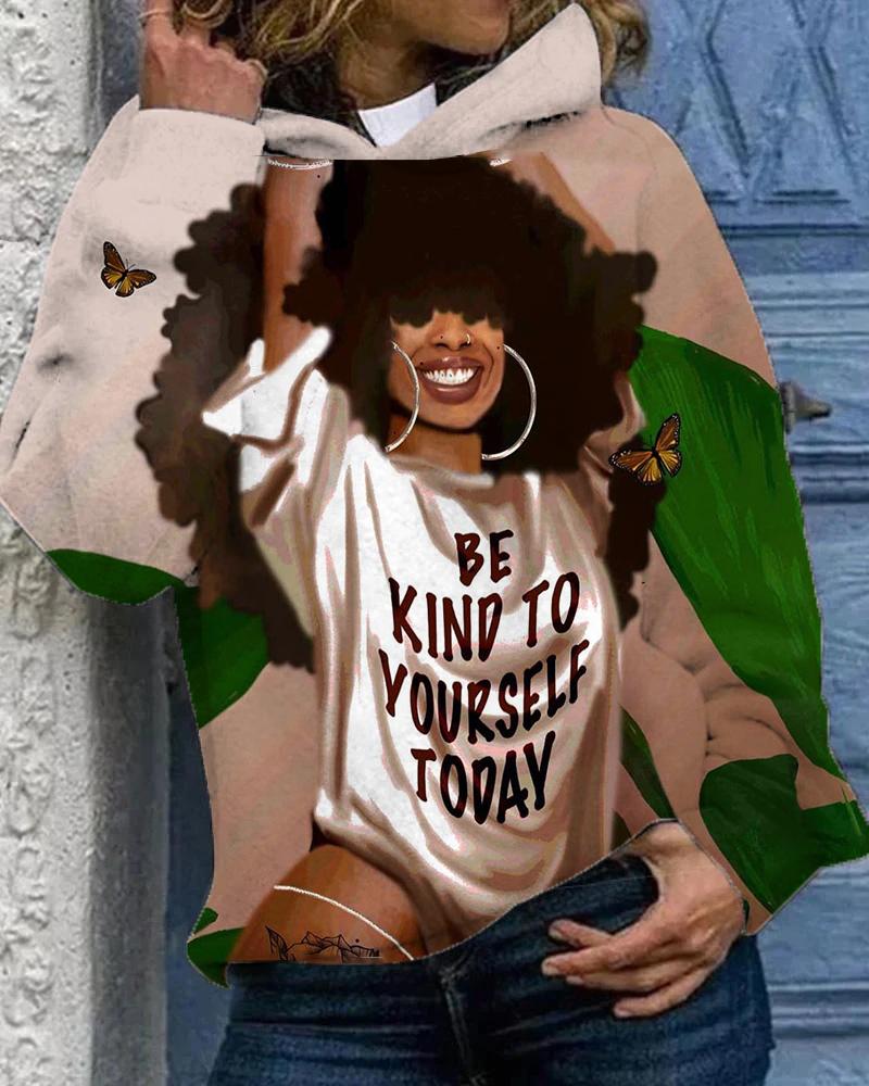 Brown Girl Pump Yourself Long Sleeve Hoodie