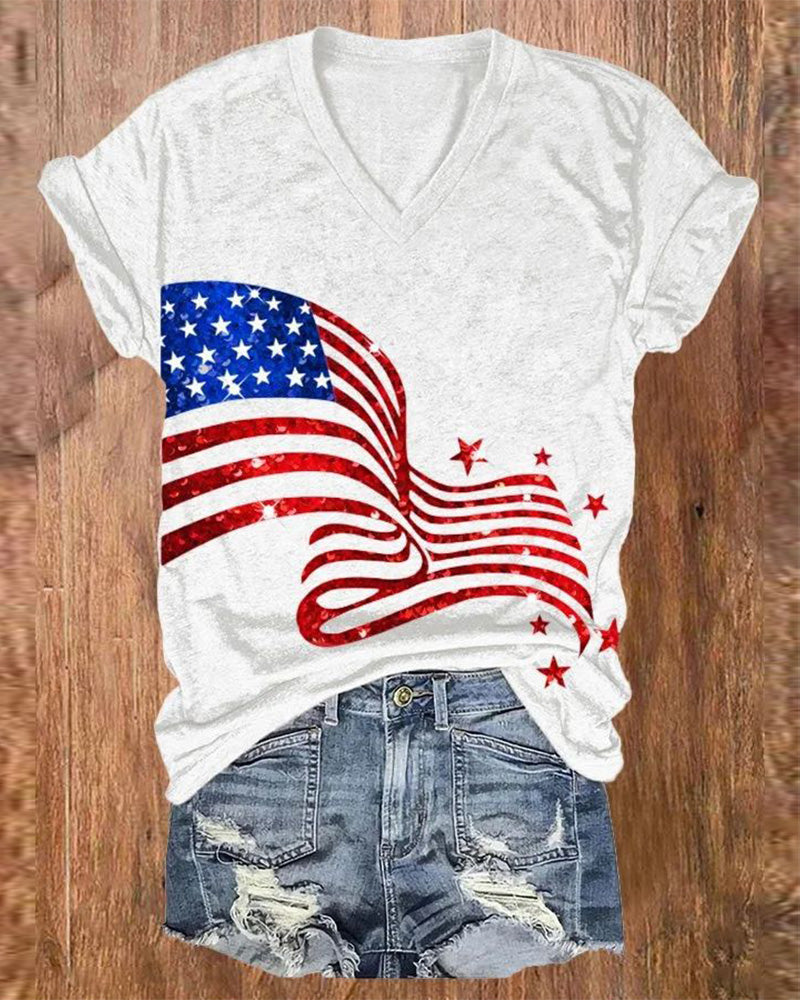 1776 Independence Day V-Neck Short-Sleeved T-Shirt
