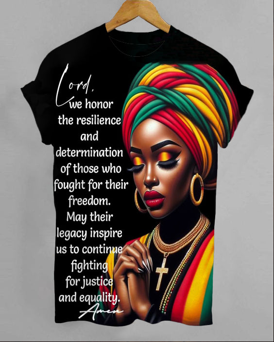 Juneteenth Prayer Crew Neck Short Sleeve T-Shirt