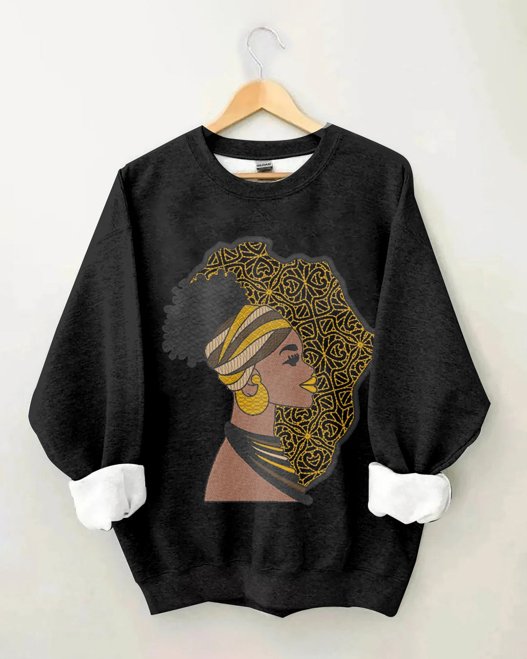 Africa Map Women Print Long Sleeve Sweatshirt