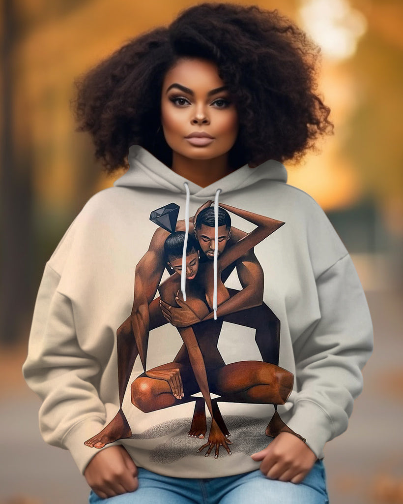 Abstract Art Portrait Long-sleeved Hoodie