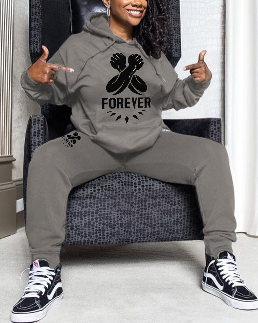 Black Panther Forever Long Sleeve Hoodie Jogger Set