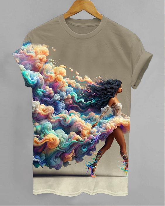 I See Myself As BEAUTIFUL Round Neck Short Sleeve Shirt