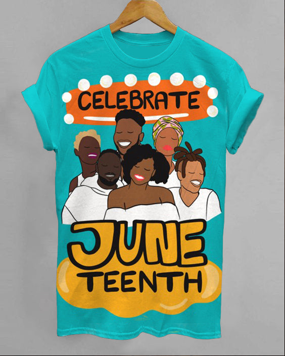 Celebrate Juneteenth Crew Neck Short Sleeve T-shirt