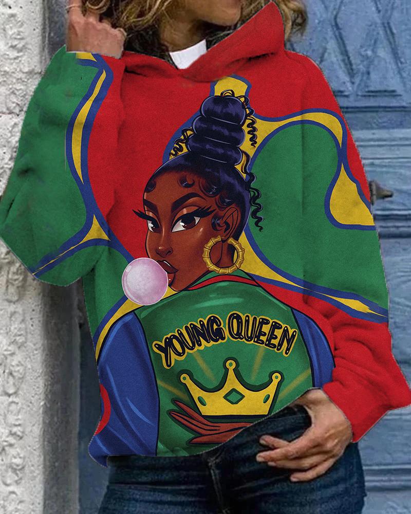 Young Queen Girl Long Sleeves Hoodie