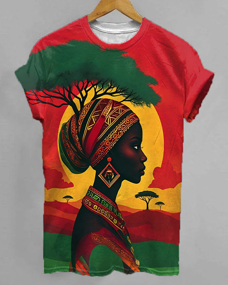 Juneteenth Black Girls Colorblock Print T-Shirt
