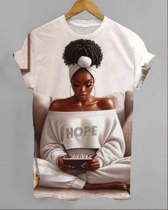 Afro Girl On The Sofa Short Sleeve Tshirt