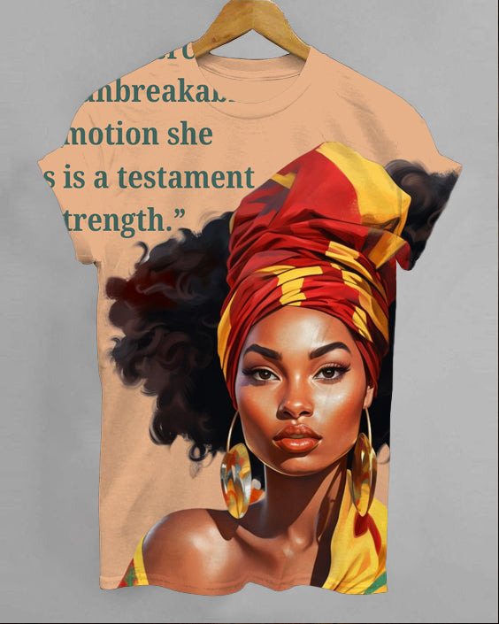 Black Woman Love Crew Neck Short Sleeve T-Shirt