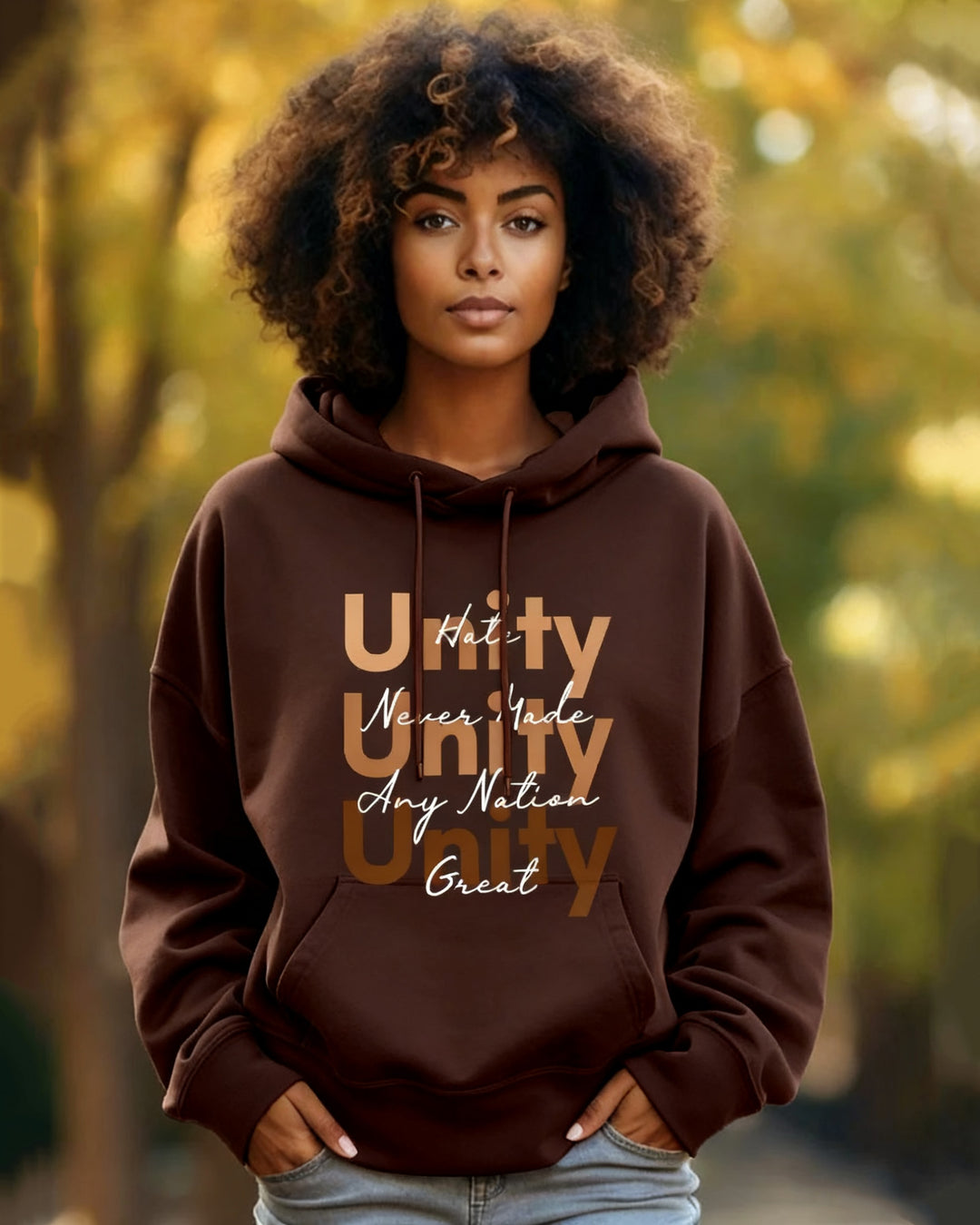 Black Empowerment Letter Long-sleeved Hoodies