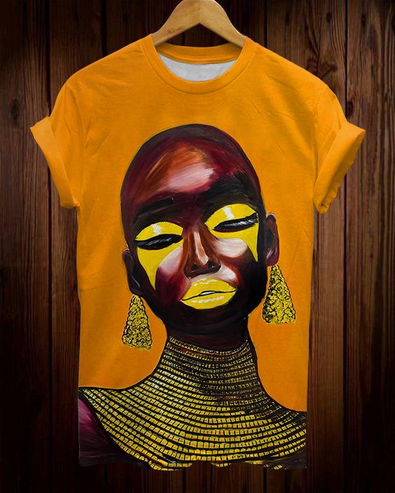 African Tribal Princess Painting Short Sleeve Tshirt