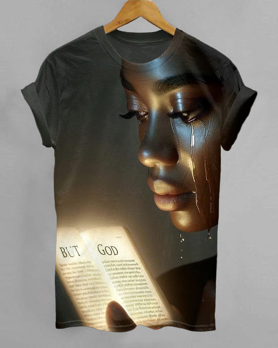 But God Black Girl Crew Neck Short Sleeve T-shirt